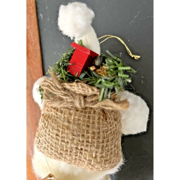 TJ Santas by Tina Mitchell 8" Santa Fuzzy White Rustic Snowshoe Ornament #905376 - Picture 11 of 15